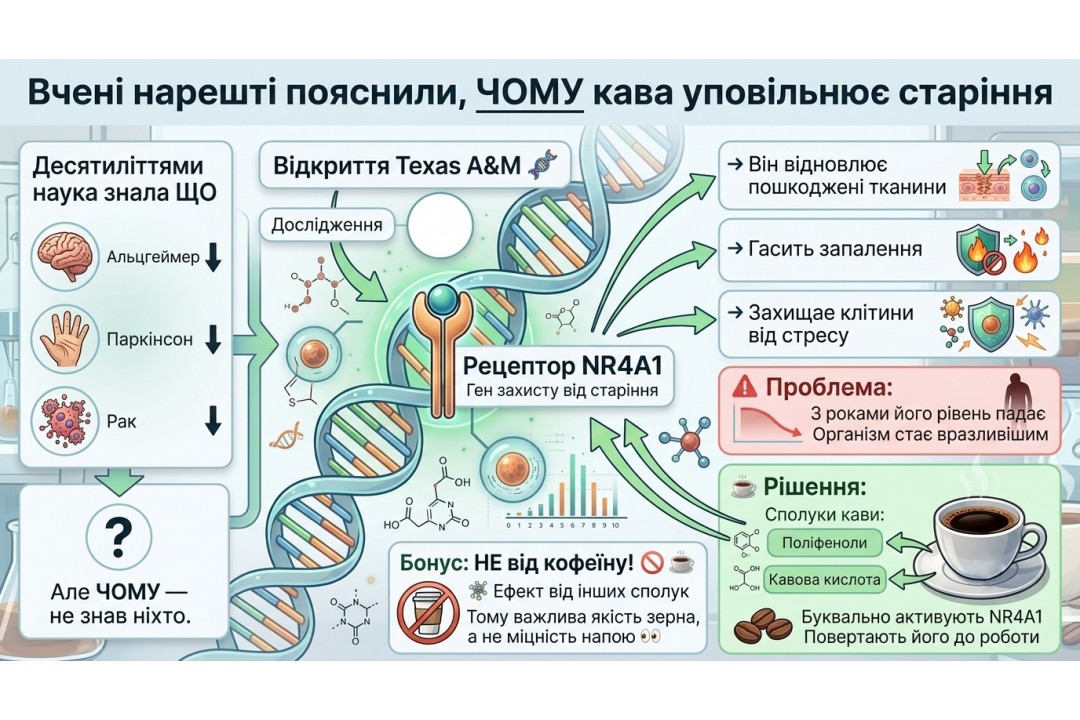 Учёные наконец объяснили, почему кофе замедляет старение — и причина не в кофеине